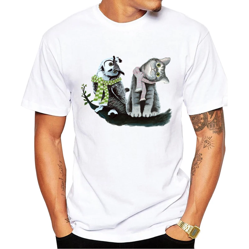 TEEHUB 2019 Fashion Men T-Shirt Cat and Owl Printed Tshirts Casual Tops Short Sleeve Summer Tees
TEEHUB 2019 Fashion Men T-Shirt Cat and Owl Printed Tshirts Casual Tops Short Sleeve Summer Tees