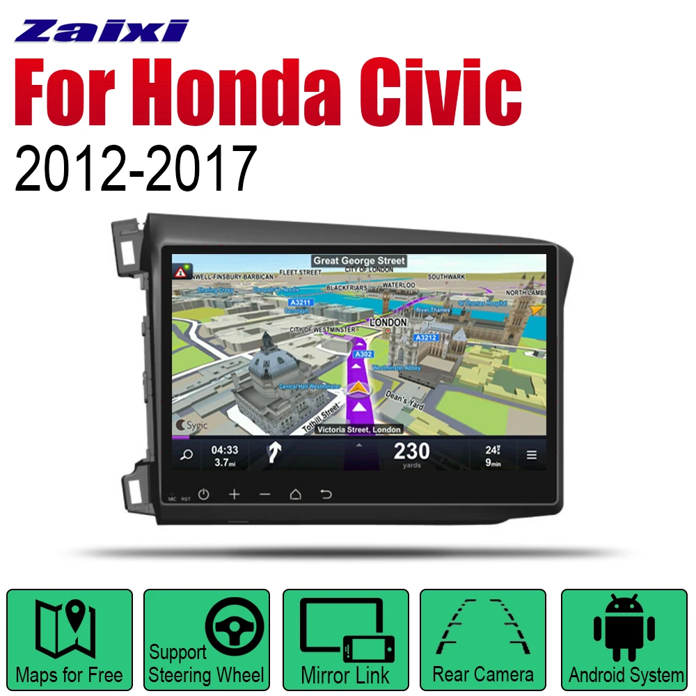 Android Car GPS Navi for Honda Civic 2012~2017 player Navigation WiFi Bluetooth Mulitmedia system audio stereo EQ
Android Car GPS Navi for Honda Civic 2012~2017 player Navigation WiFi Bluetooth Mulitmedia system audio stereo EQ