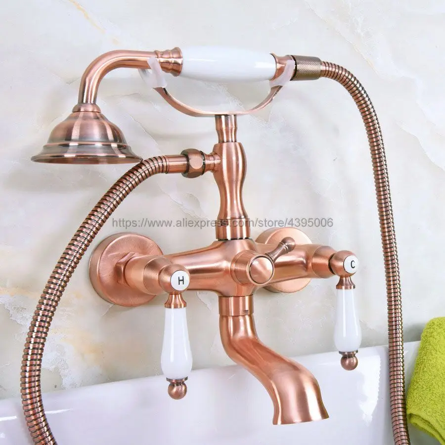 Antique Red Copper Wall Mount Telephone Style Bath Tub Faucet Mixer Tap With Handheld Spray Shower Bna326
Antique Red Copper Wall Mount Telephone Style Bath Tub Faucet Mixer Tap With Handheld Spray Shower Bna326