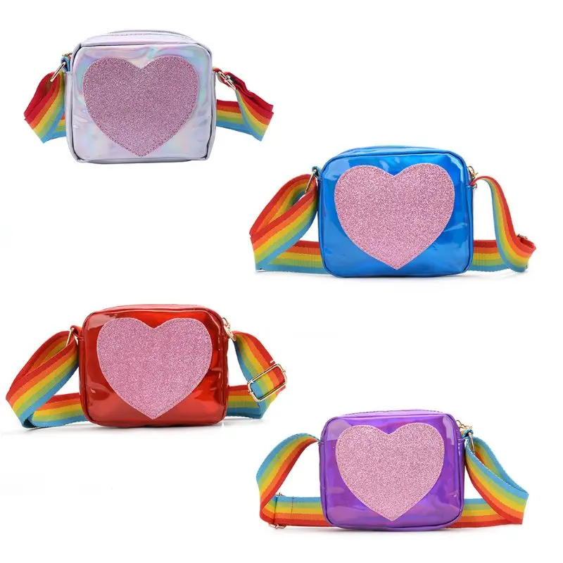 Women Girls Rainbow Shoulder Strap Love Heart Laser Waterproof Handbags Cross Body Shoulder Bags
Women Girls Rainbow Shoulder Strap Love Heart Laser Waterproof Handbags Cross Body Shoulder Bags