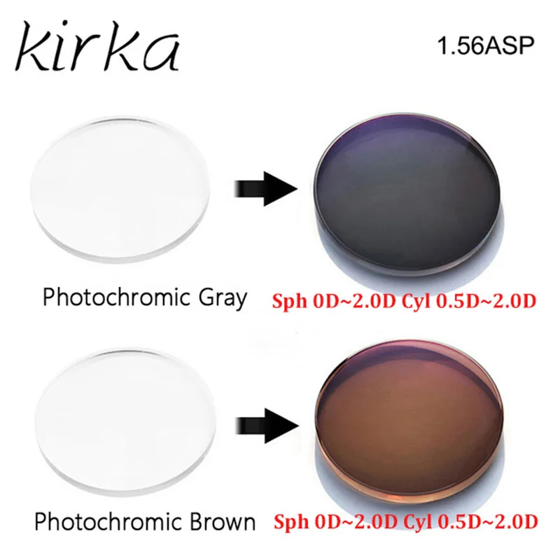 Kirka 1.56 Index Single Vision Aspheric Photochromic Lens Prescription Myopia Presbyopia Eye Glasses Lens
Kirka 1.56 Index Single Vision Aspheric Photochromic Lens Prescription Myopia Presbyopia Eye Glasses Lens