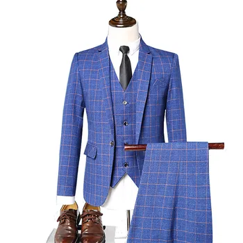 Mens British style slim plaid pattern business slim suit 3 piece set (blazer + vest + pants) groom banquet dress 2019 spring new
Mens British style slim plaid pattern business slim suit 3 piece set (blazer + vest + pants) groom banquet dress 2019 spring new