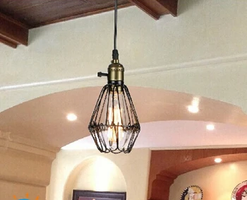 Vintage lamps balck metal cage pendant lights with ST64 bulb Bar decorative indoor lighting
Vintage lamps balck metal cage pendant lights with ST64 bulb Bar decorative indoor lighting
