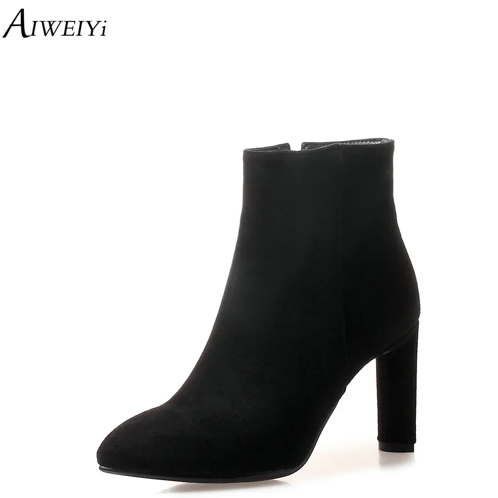 AIWEIYi Women Boots Flock Ankle Boots Autumn Winter Black Boots Ladies Party Western Stretch Fabric Shoes Short Boots
AIWEIYi Women Boots Flock Ankle Boots Autumn Winter Black Boots Ladies Party Western Stretch Fabric Shoes Short Boots
