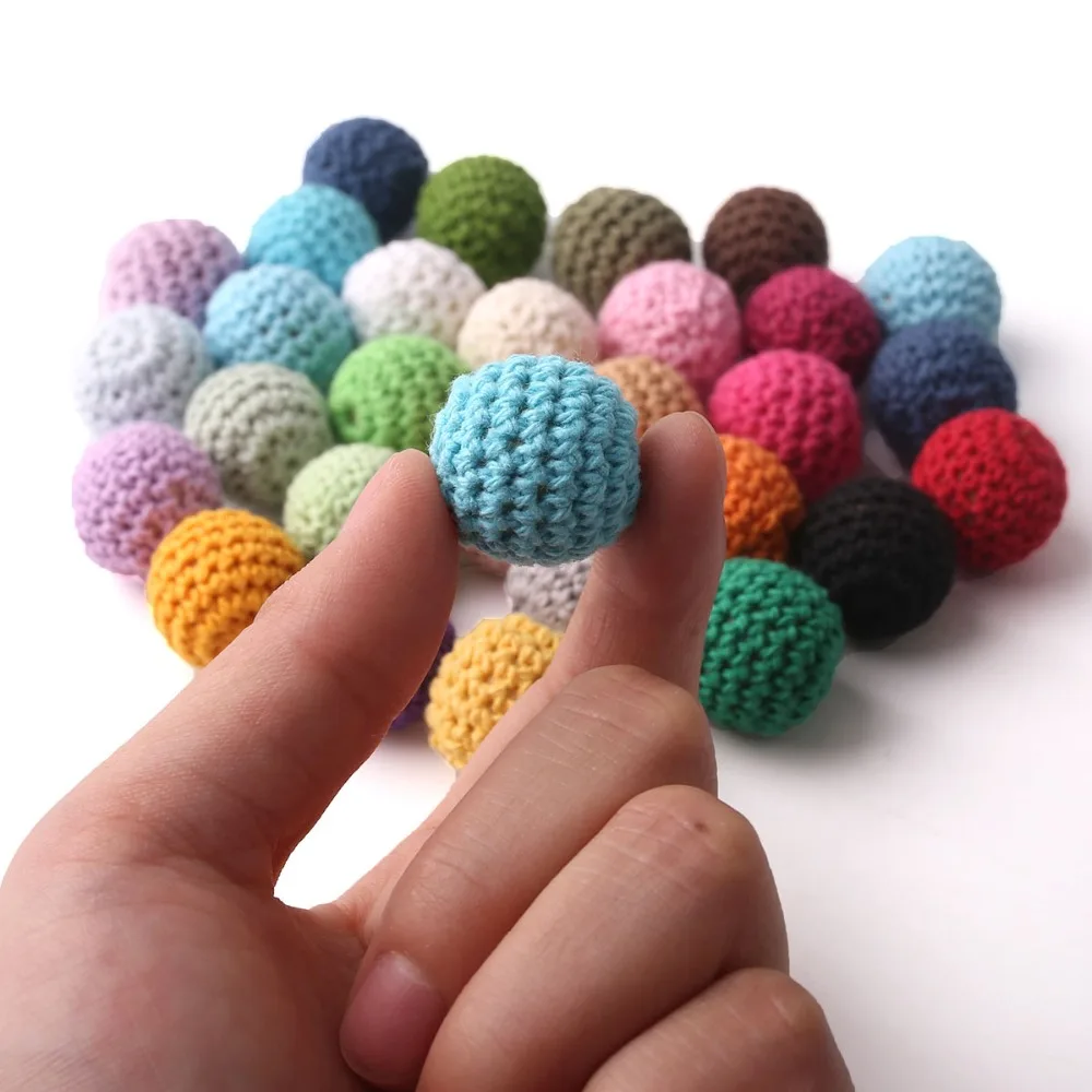 CHEWELRY 15pcs 20mm Wooden Crochet Covered Beads Color Mix Ball Decoration Inside Wooden Teething Crochet Beads DIY Jewellery
CHEWELRY 15pcs 20mm Wooden Crochet Covered Beads Color Mix Ball Decoration Inside Wooden Teething Crochet Beads DIY Jewellery