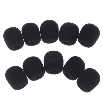 10pcs Headset Replacement Foam Microphone Cover Telephone Headset Mic Cover Microphone Windscreen Windshied Headset Foam 25*8mm