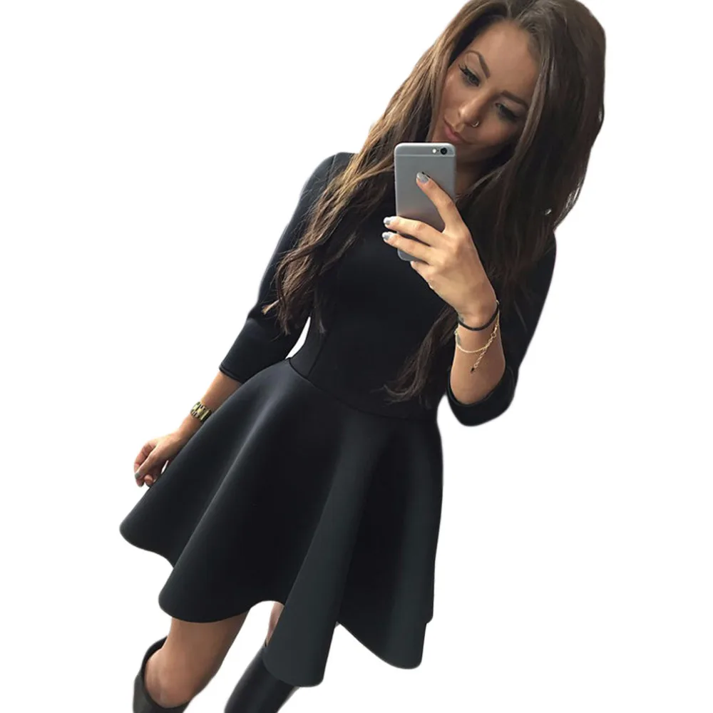 Autumn Winter Spring New Women Fashion Dress Long Sleeve O-Neck Bodycon Slim A-Line Mini Black Women Dress Vestidos
Autumn Winter Spring New Women Fashion Dress Long Sleeve O-Neck Bodycon Slim A-Line Mini Black Women Dress Vestidos