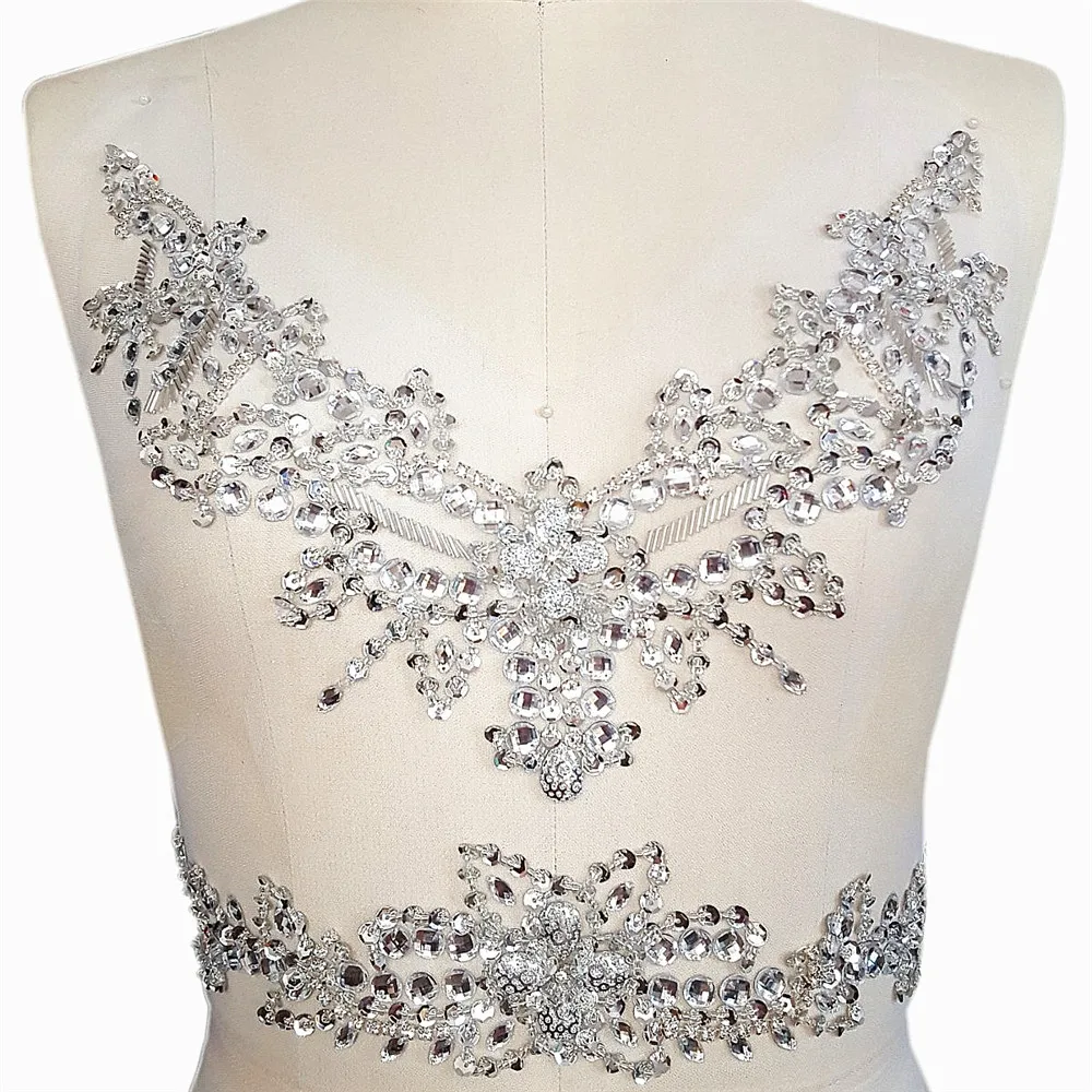 Ручная работа 29x38 см пояс на шею свадебное украшение блестки кристаллы бусины