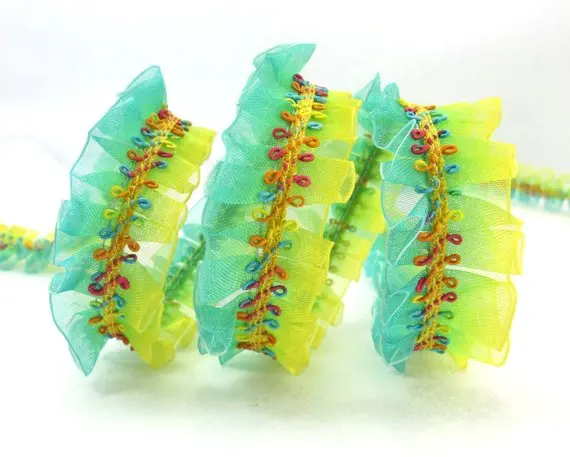 Pleated Trim|w Picot Loop Ribbon Trim|1 1/8 Inches Pleated Ombre Printed Chiffon Trim|Organza Chiffon Trim
Pleated Trim|w Picot Loop Ribbon Trim|1 1/8 Inches Pleated Ombre Printed Chiffon Trim|Organza Chiffon Trim
