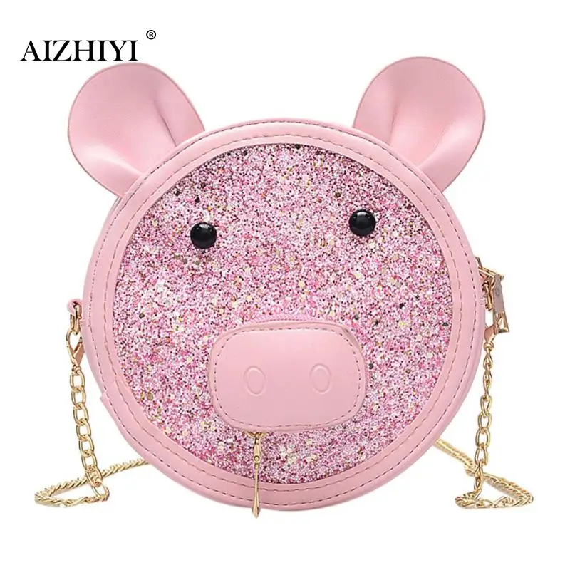 Lucky Pig Bag Women Handbags Sequins Chic Chain Round Bag Cartoon Pig Crossbody Bag For Women Shoulder Messenger Bags Lady Purse 
Lucky Pig Bag Women Handbags Sequins Chic Chain Round Bag Cartoon Pig Crossbody Bag For Women Shoulder Messenger Bags Lady Purse