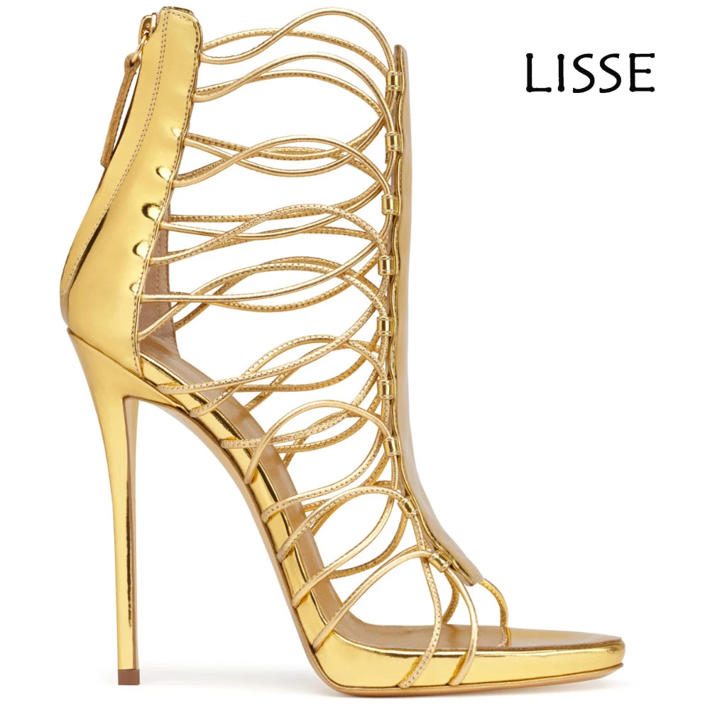 Women Lady Gladiator High Heel Open Toe Sandals Strappy Zip Blue Gold Big Size Customs Shoes Wholesale US Size 13 14 15 15.5
Women Lady Gladiator High Heel Open Toe Sandals Strappy Zip Blue Gold Big Size Customs Shoes Wholesale US Size 13 14 15 15.5