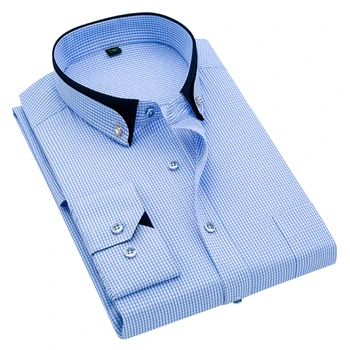 2020 Spring Men Shirt Long Sleeved Striped Plaid Male Business Shirt Brand Clothing Formal Shirt Man Blue Purple Shirts 5XL
2020 Spring Men Shirt Long Sleeved Striped Plaid Male Business Shirt Brand Clothing Formal Shirt Man Blue Purple Shirts 5XL