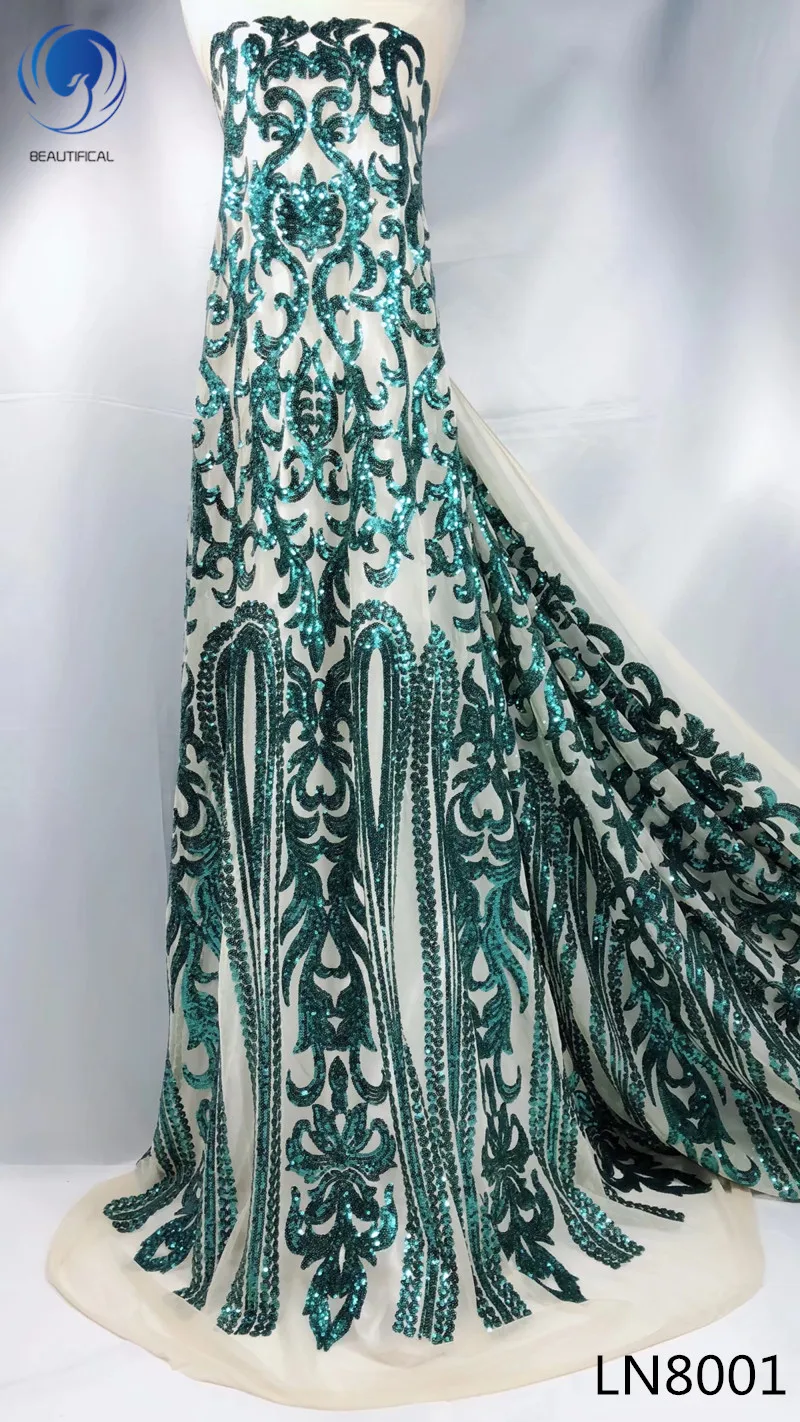 Beautifical nigerian lace fabrics High quality embroidery tulle lace fabric with green sequins african net lace for dress LN80
Beautifical nigerian lace fabrics High quality embroidery tulle lace fabric with green sequins african net lace for dress LN80