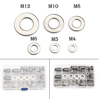 M4/M5/M6/M8/M10/M12 Durable Stainless Steel Flat Washer Lock Screw Gasket Plain Washer Metric Assortment Set With Box 395pcs/Set
M4/M5/M6/M8/M10/M12 Durable Stainless Steel Flat Washer Lock Screw Gasket Plain Washer Metric Assortment Set With Box 395pcs/Set