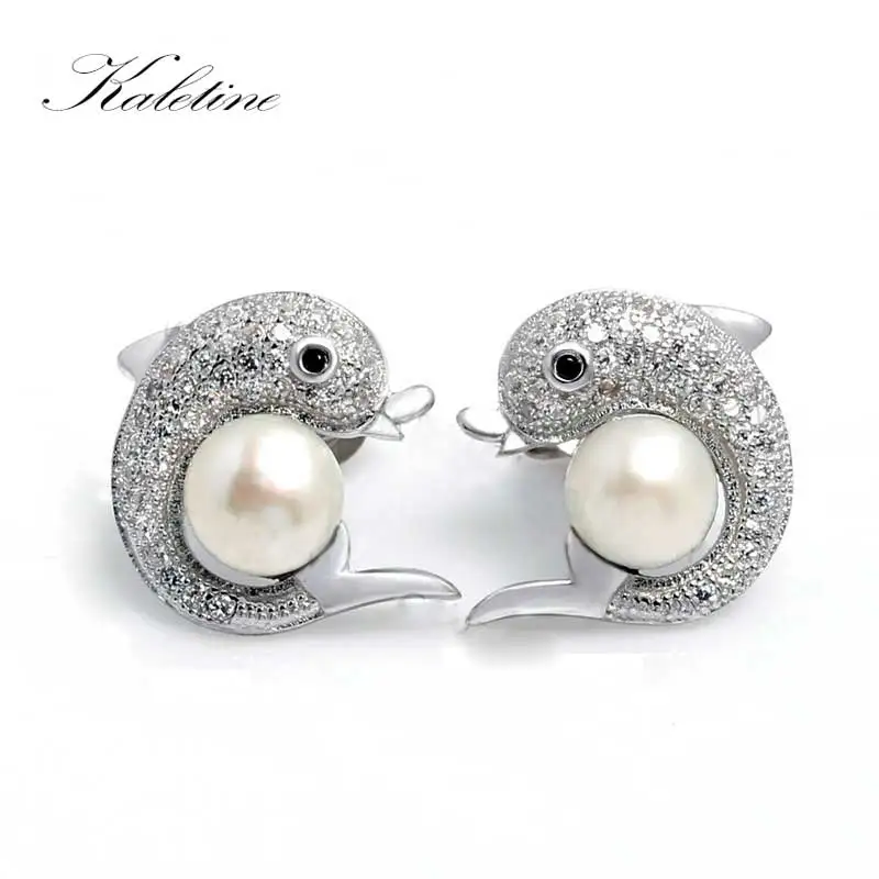 Kaletine Freshwater Pearl Jewelry Genuine 925 Sterling Silver Jewellery Lovely Dolphin Shaped Stud Earrings
Kaletine Freshwater Pearl Jewelry Genuine 925 Sterling Silver Jewellery Lovely Dolphin Shaped Stud Earrings