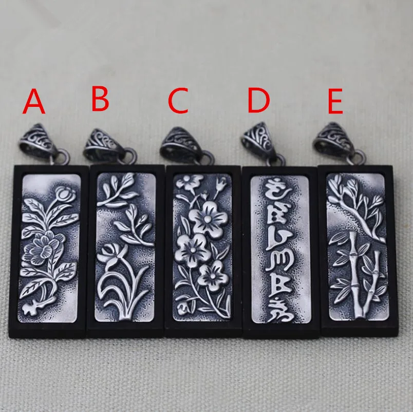 Sandalwood Inlaid 990 Sterling Silver Square creative carved Vintage Ethnic Style Pendant (SYF)
Sandalwood Inlaid 990 Sterling Silver Square creative carved Vintage Ethnic Style Pendant (SYF)
