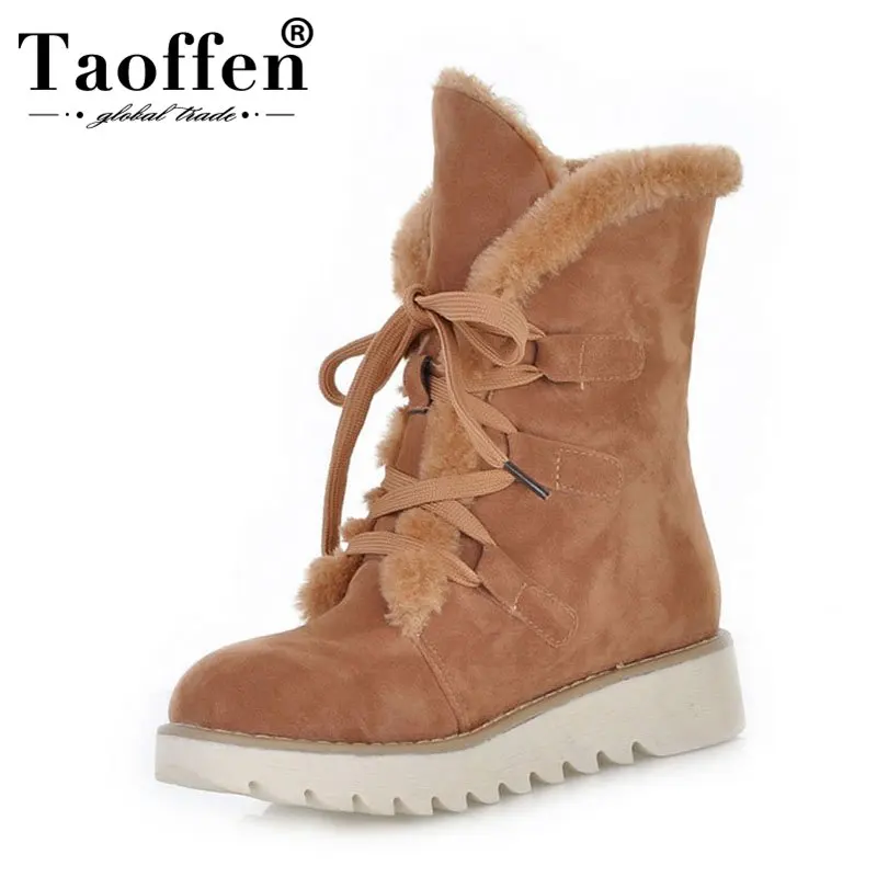 Taoffen Big Size 32-43 Lace up 5 Colors Shoes Women Add Warm Fur Platform Winter Shoes Woman Snow Boots Plush
Taoffen Big Size 32-43 Lace up 5 Colors Shoes Women Add Warm Fur Platform Winter Shoes Woman Snow Boots Plush