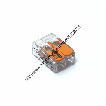 100Pcs/Lot 221-412 Spring Lever Nuts Push Fit Reuseable Clamp New Style Compact Splicing Connectors Quick Disconne