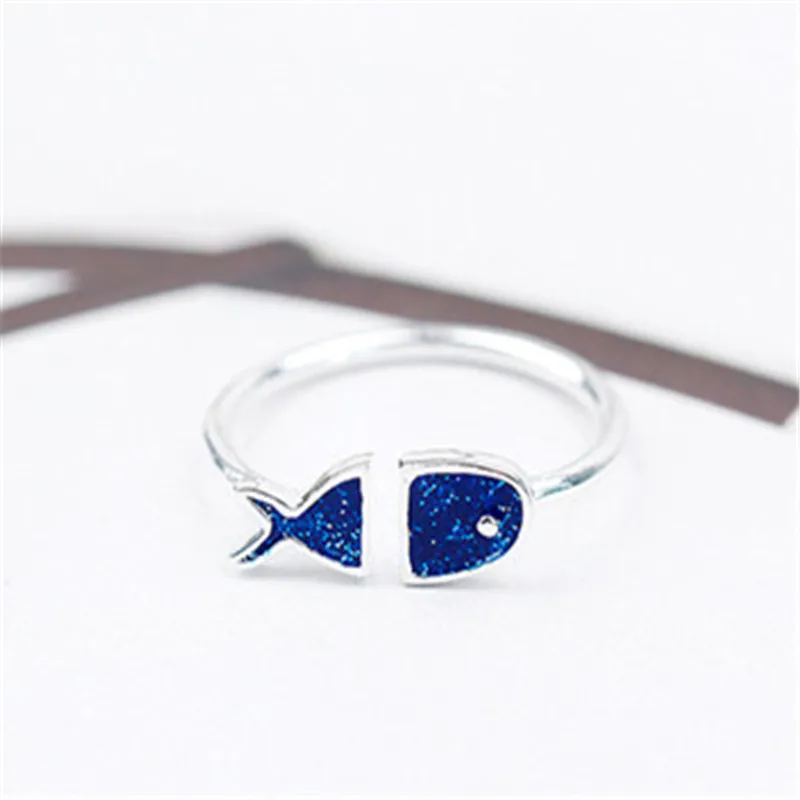 925 sterling silver ring Animals lovely blue fish Women's fashion jewelry wholesale
925 sterling silver ring Animals lovely blue fish Women's fashion jewelry wholesale