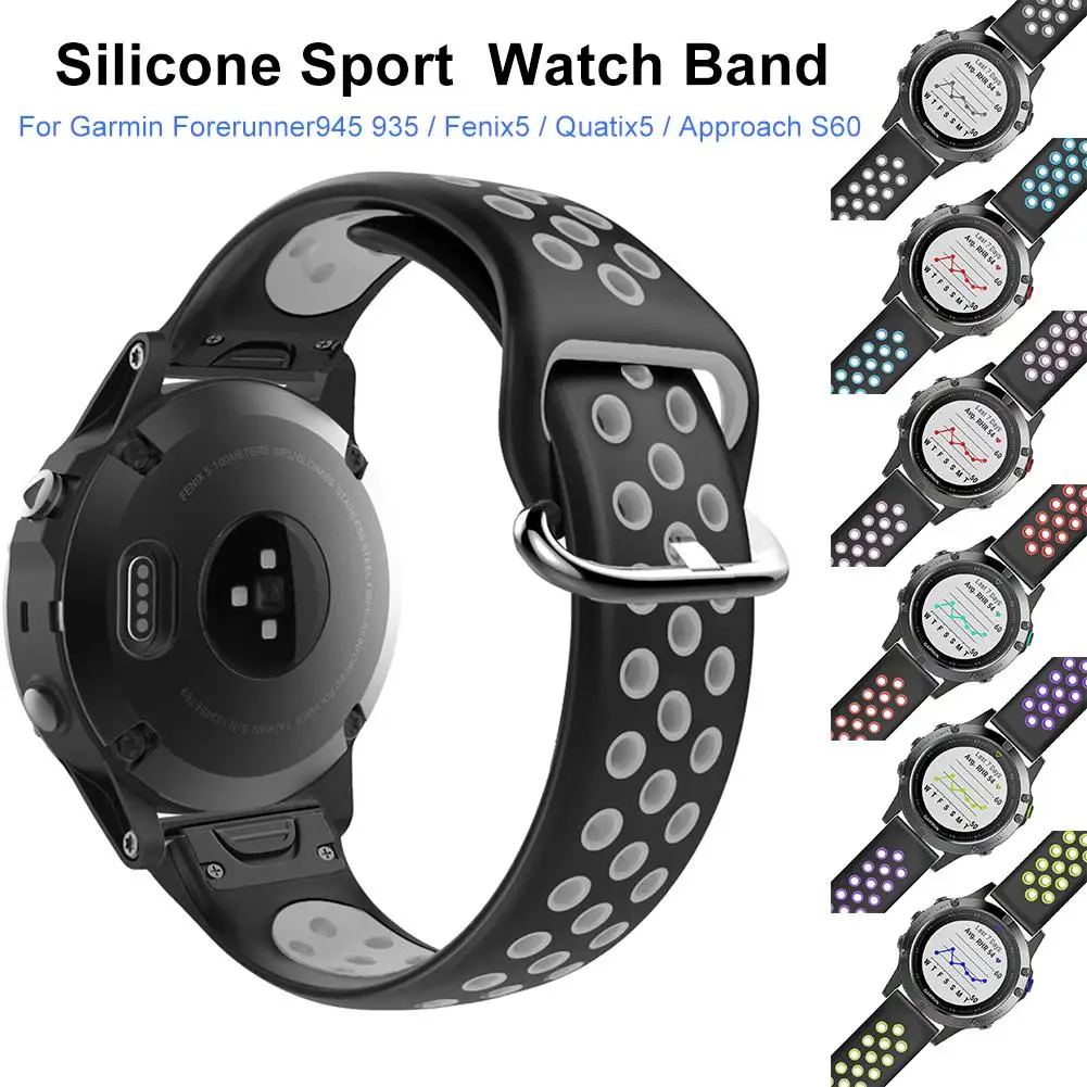 Quick Release Silicone Sport Wristband Quickfit Watch Band Strap For Garmin Forerunner945 935 Fenix 5 Quatix 5 Approach S6
Quick Release Silicone Sport Wristband Quickfit Watch Band Strap For Garmin Forerunner945 935 Fenix 5 Quatix 5 Approach S6