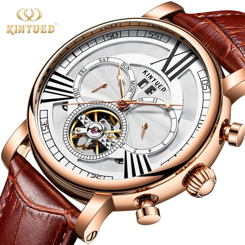 

KINYUED Top Brand Skeleton Watch Automatic Tourbillon Mechanical Watches Men Waterproof Sports Military horloges mannen Dropship