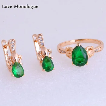 Love Monologue Classic Water Drop Green Imitation Emerald & Cubic Zirconia Gold Color Ring & Stud Earring Jewelry Sets X0167
Love Monologue Classic Water Drop Green Imitation Emerald & Cubic Zirconia Gold Color Ring & Stud Earring Jewelry Sets X0167