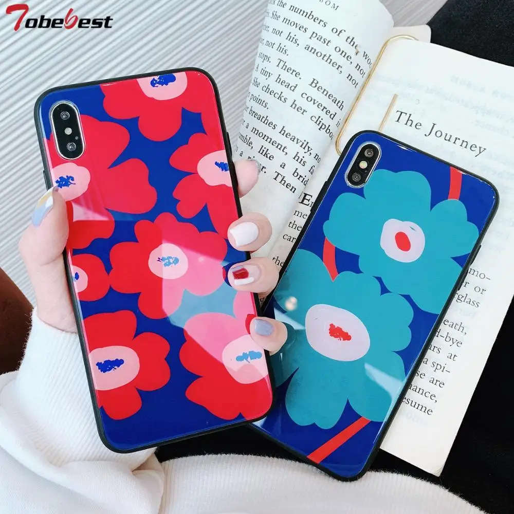 Red Blue Floral Glass Phone Cases for iPhone X XS Max XR Tempered Glass Soft Edge Flower Case Cover for iPhone 8 7 6 6s Plus
Red Blue Floral Glass Phone Cases for iPhone X XS Max XR Tempered Glass Soft Edge Flower Case Cover for iPhone 8 7 6 6s Plus
