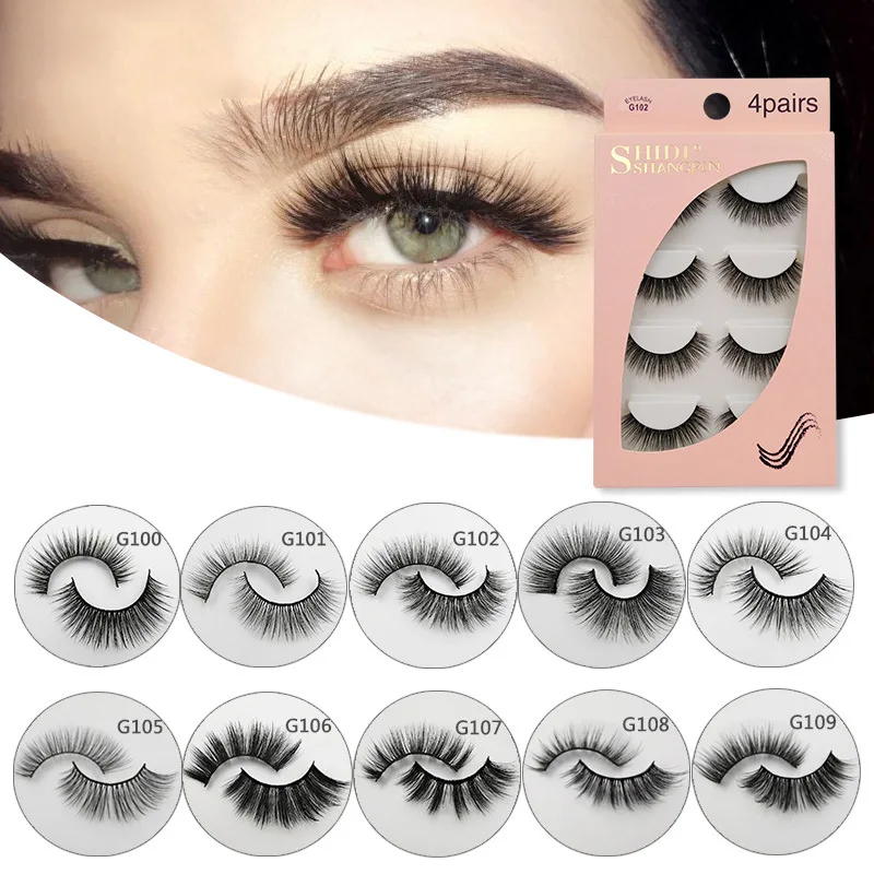 Natrual 3D Mink False Eyelashes 4 Pairs Make up Full Strip Lashes 3D Mink Lashes Fluffy faux cils Soft Maquiagem
Natrual 3D Mink False Eyelashes 4 Pairs Make up Full Strip Lashes 3D Mink Lashes Fluffy faux cils Soft Maquiagem