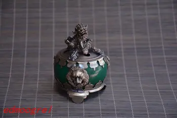 Collectable old Silver & jade Incense Stove\Censer,lion, Green jade,Decoration,Free Shipping
Collectable old Silver & jade Incense Stove\Censer,lion, Green jade,Decoration,Free Shipping