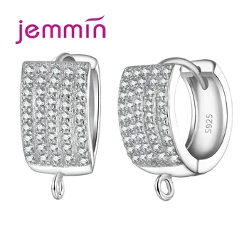 Hot 1 Pair Fine 925 Sterling Silver Earrings Components Jewelry Full Clear Micro Rhinestone Hoop Ear Wire Making Findings
Hot 1 Pair Fine 925 Sterling Silver Earrings Components Jewelry Full Clear Micro Rhinestone Hoop Ear Wire Making Findings