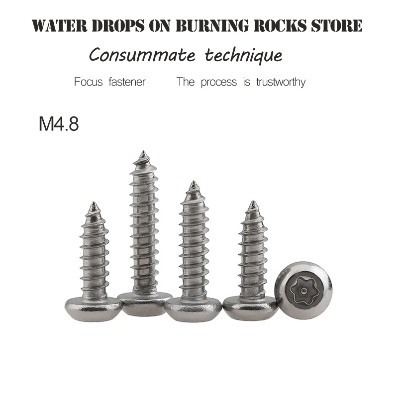 100pcs/lot ST4.8*13/16/19/25/32/45 Stainless Steel Security Six-Lobe Round head self tapping screw, SUS 304 torx screw
100pcs/lot ST4.8*13/16/19/25/32/45 Stainless Steel Security Six-Lobe Round head self tapping screw, SUS 304 torx screw