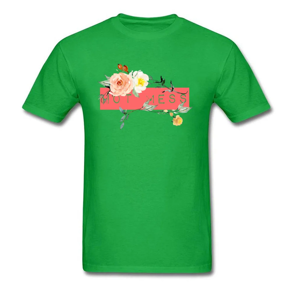 HOT MESS Round Neck Top T-shirts Summer Tops T Shirt Short Sleeve Oversized 100% Cotton Fabric comfortable Tee Shirt Custom Men HOT MESS green