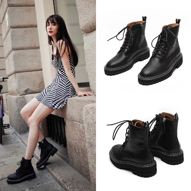 Woman Boots Ankle Martin Boots Autumn Winter 2019 Black Square Heels Lace-up Rubber Boots Women Western Short Boots Shoes Woman
Woman Boots Ankle Martin Boots Autumn Winter 2019 Black Square Heels Lace-up Rubber Boots Women Western Short Boots Shoes Woman