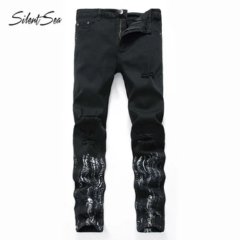 Silentsea New Mens brand jeans Fashion Casual Slim fit Straight High Stretch Feet Printed jeans men black male trousers
Silentsea New Mens brand jeans Fashion Casual Slim fit Straight High Stretch Feet Printed jeans men black male trousers