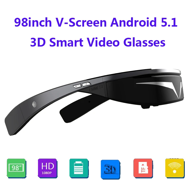 UpgradedVersion! FullHD 1080P 98inch V-Screen Android5.1 OS WiFi Touch-Button Track Ball Opera Browser 3D Smart Video Glasses
UpgradedVersion! FullHD 1080P 98inch V-Screen Android5.1 OS WiFi Touch-Button Track Ball Opera Browser 3D Smart Video Glasses