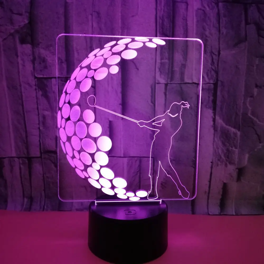 3d ночники для детской комнаты Golf настольные лампы гостиной с изменением цвета