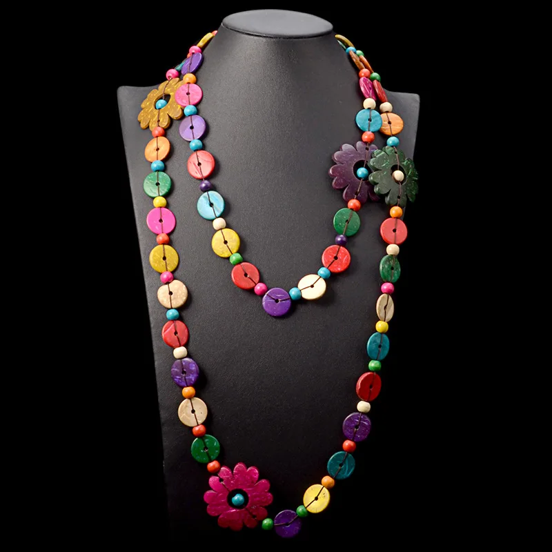 RE Women's long necklace beads flowers pendant natural coconut shell wooden necklaces bohemia handmade jewelry gifts N35
RE Women's long necklace beads flowers pendant natural coconut shell wooden necklaces bohemia handmade jewelry gifts N35
