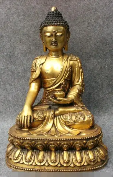 S01677 16" Tibet Bronze Gilt Temple Set Shakyamuni Sakyamuni Buddha Robe Bowl Statue
S01677 16" Tibet Bronze Gilt Temple Set Shakyamuni Sakyamuni Buddha Robe Bowl Statue