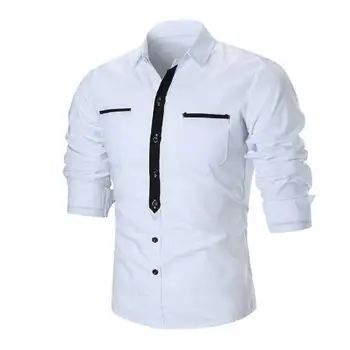 Fashion Men Color Block Turn Down Collar Long Sleeve Shirt Spring Autumn Slim Fit Top 2019
Fashion Men Color Block Turn Down Collar Long Sleeve Shirt Spring Autumn Slim Fit Top 2019