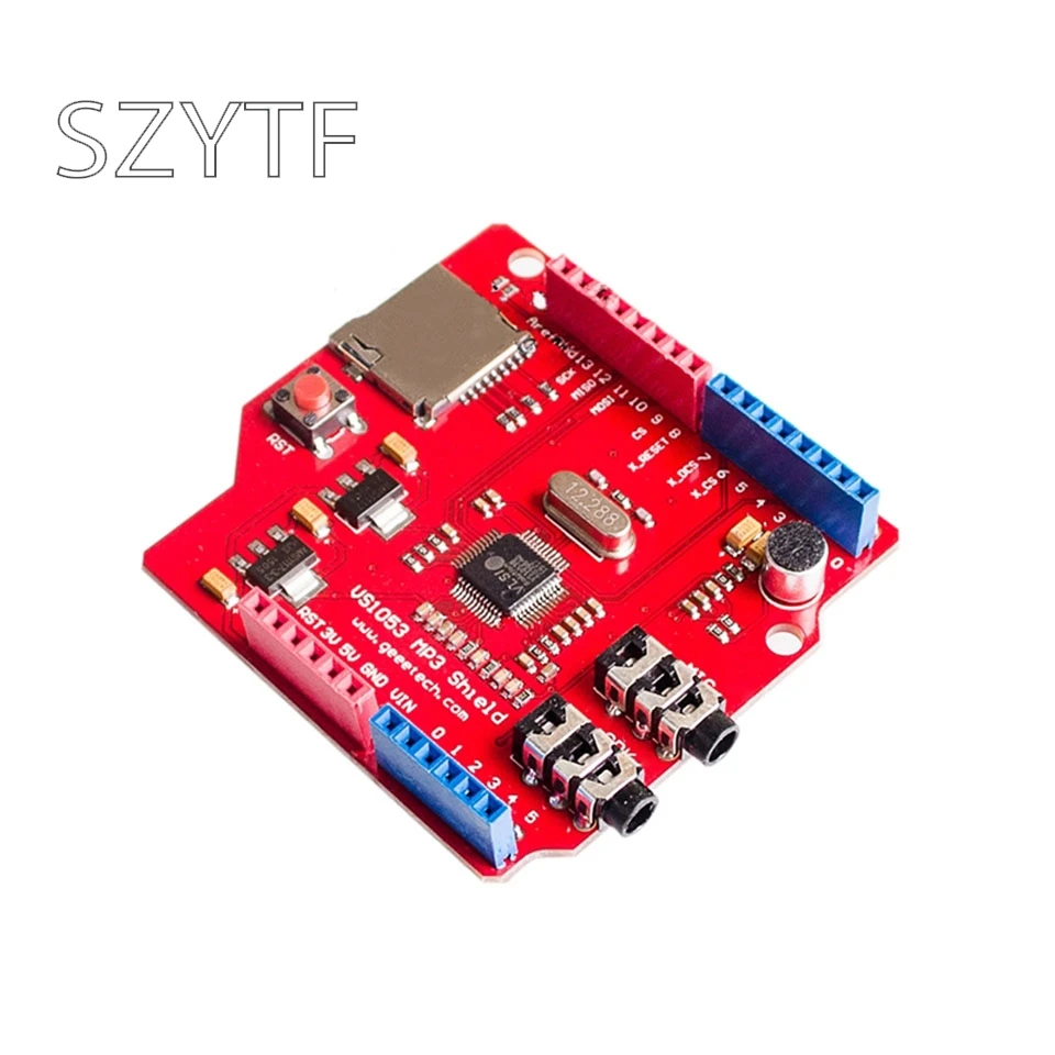 VS1053 VS1053B Stereo Audio MP3 Player Shield Record Decode Development Board Module With TF Card Slot For Arduino UNO R3 One
VS1053 VS1053B Stereo Audio MP3 Player Shield Record Decode Development Board Module With TF Card Slot For Arduino UNO R3 One