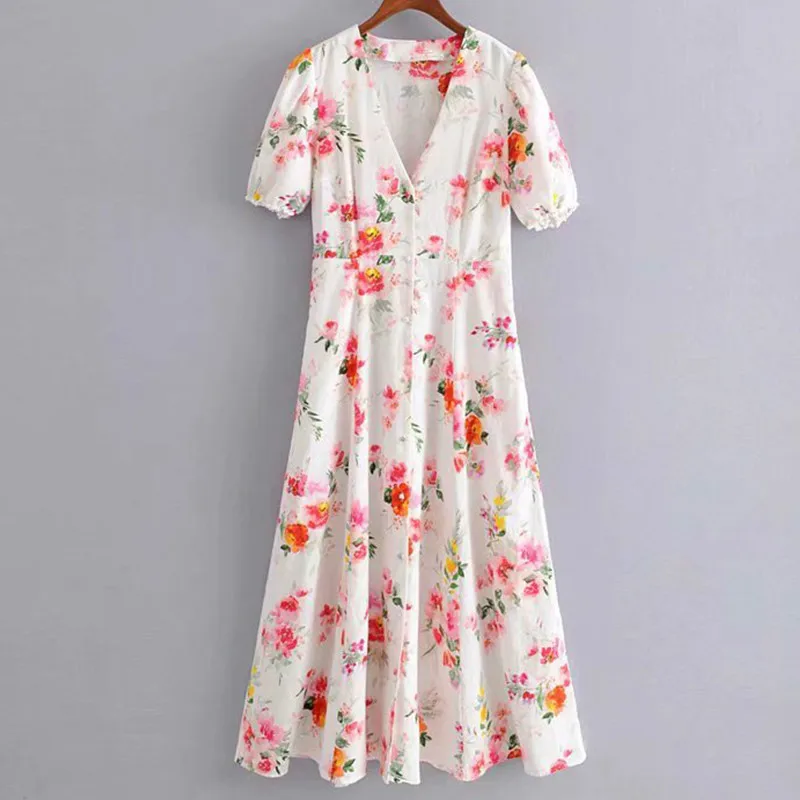 Sweet Summer Dress 2019 Women Prairie Chic Floral Print Dress Elegant Lady V Neck Short Sleeve A-line Party Long Dress HHWM1997
Sweet Summer Dress 2019 Women Prairie Chic Floral Print Dress Elegant Lady V Neck Short Sleeve A-line Party Long Dress HHWM1997