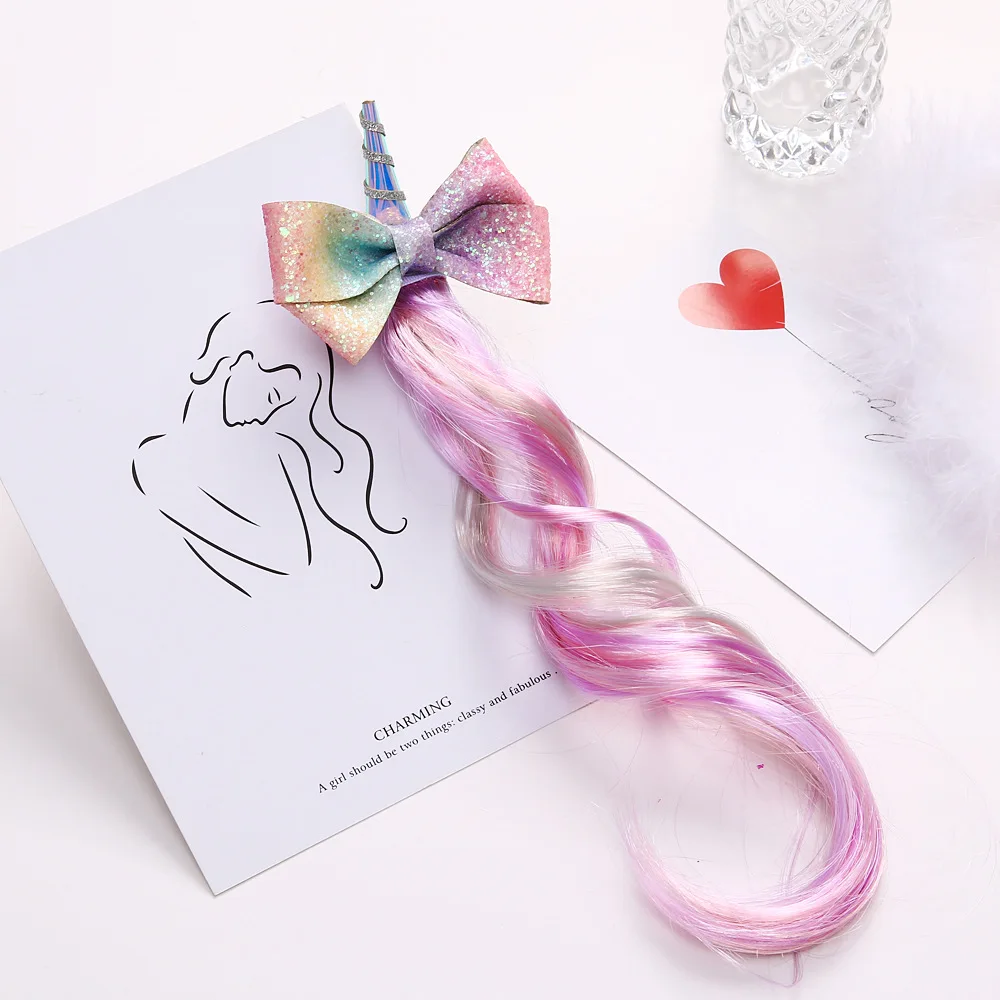 Boutique ins 5pcs Fashion Cute Glitter gradient Rainbow Color Bow Unicorn Hairpins Wigs Horse Hair Clips Princess Party Headwear
Boutique ins 5pcs Fashion Cute Glitter gradient Rainbow Color Bow Unicorn Hairpins Wigs Horse Hair Clips Princess Party Headwear