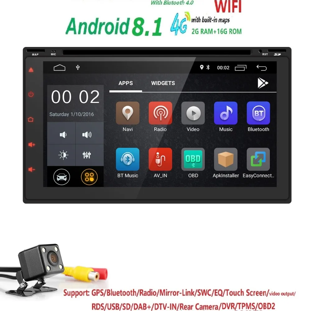 Quad Core 2 din android 8.1 Universal Car Multimedia Player Car Radio Dvd Player Stereo 2g+16g 7Inch Autoradio Gps Navigation BT
Quad Core 2 din android 8.1 Universal Car Multimedia Player Car Radio Dvd Player Stereo 2g+16g 7Inch Autoradio Gps Navigation BT