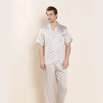 CEARPION Summer Male Pajams Set 2pcs Shirt+pants Sleepwear Silk Short Sleeve Pajamas Suit Elegant Men Casual Home Night Wear
CEARPION Summer Male Pajams Set 2pcs Shirt+pants Sleepwear Silk Short Sleeve Pajamas Suit Elegant Men Casual Home Night Wear