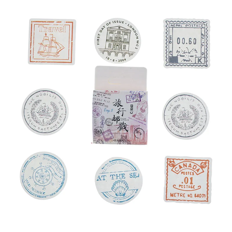 45 Sheets / Box Travel Postmark Boxed Stickers Album Mobile Phone Decorative Stickers Shaped Seal Stickers Children'S Stationery
45 Sheets / Box Travel Postmark Boxed Stickers Album Mobile Phone Decorative Stickers Shaped Seal Stickers Children'S Stationery