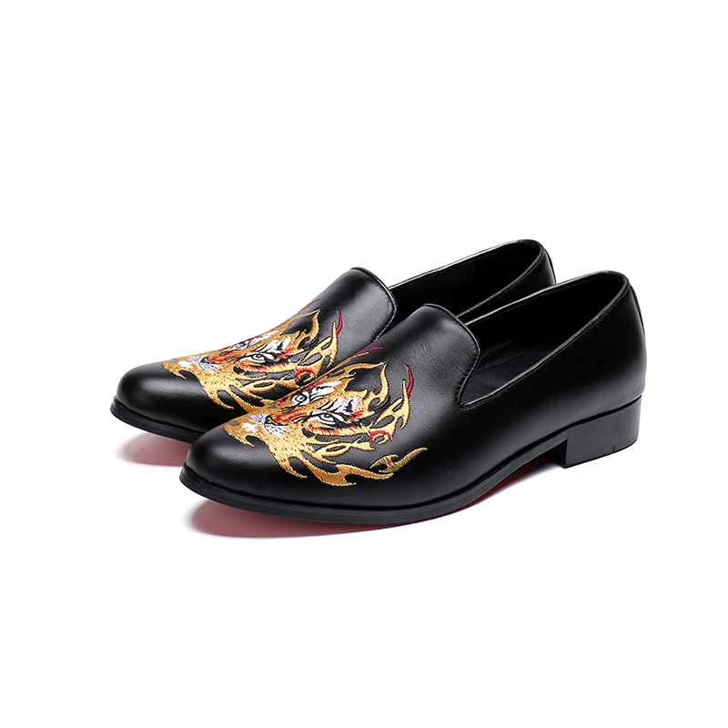 Brand business mens dress shoes slip-on genuine leather black Italian fashion Tiger pattern wedding party shoes
Brand business mens dress shoes slip-on genuine leather black Italian fashion Tiger pattern wedding party shoes