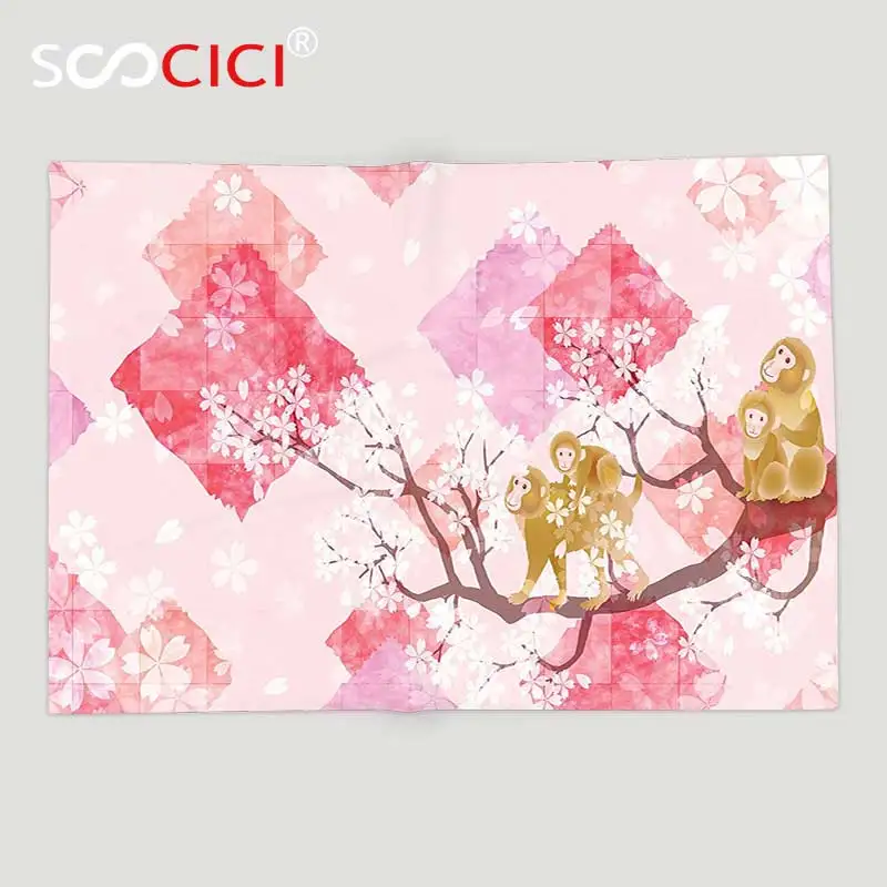 Custom Soft Fleece Throw Blanket Flower House Decor Monkey Family On Floral Tree Branches With Minimalist Background
Custom Soft Fleece Throw Blanket Flower House Decor Monkey Family On Floral Tree Branches With Minimalist Background