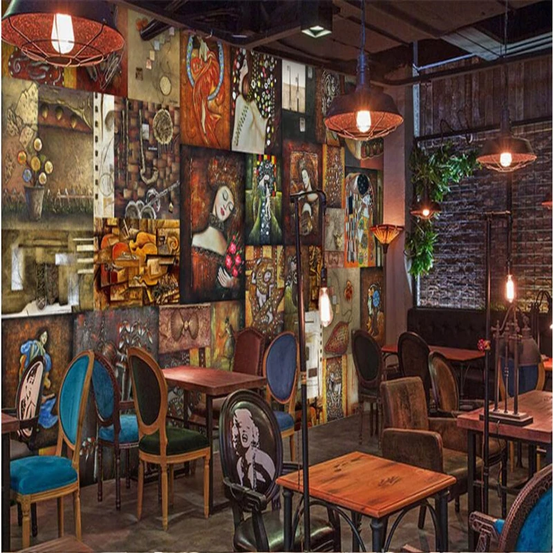 beibehang Europe and the United States nostalgic oil painting bar coffee shop backdrop custom large fresco wallpaper
beibehang Europe and the United States nostalgic oil painting bar coffee shop backdrop custom large fresco wallpaper