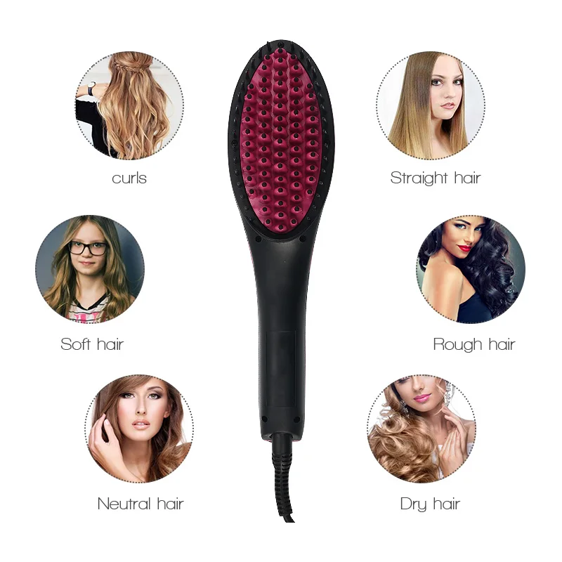 Csw Straight Hair Comb Hair Straightener Brush 40 59w Electric