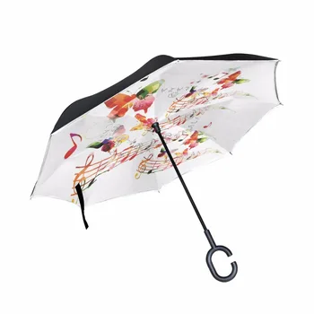 Watercolor Rainbow Butterfly Music Pattern Windproof Reverse Umbrella Double Layer Inverted Umbrella Rain Protection for Car
Watercolor Rainbow Butterfly Music Pattern Windproof Reverse Umbrella Double Layer Inverted Umbrella Rain Protection for Car